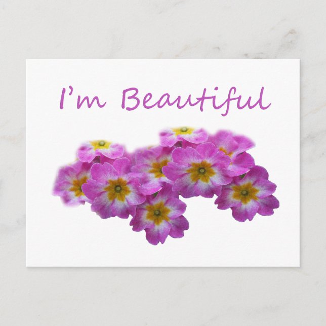 Purple flowers, I'm beautiful Postcard (Front)