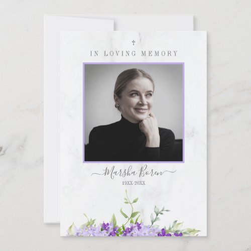 Purple Flowers in Loving Memory for Funeral