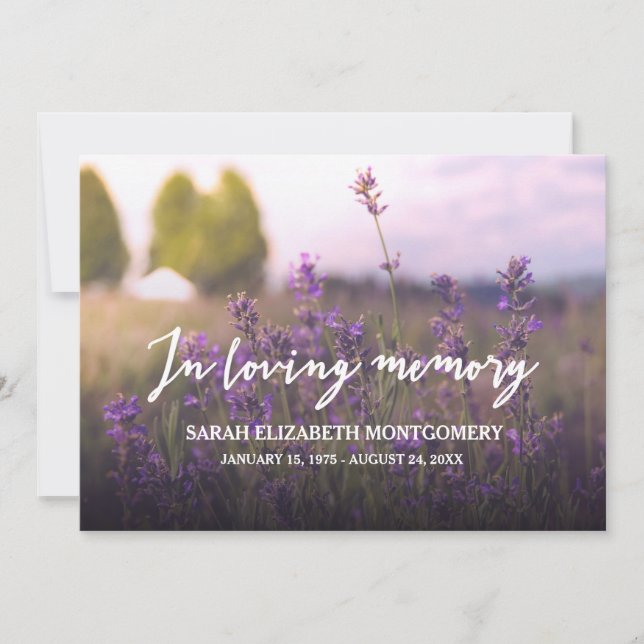 Purple Flowers | In Loving Memory Invitation (Front)