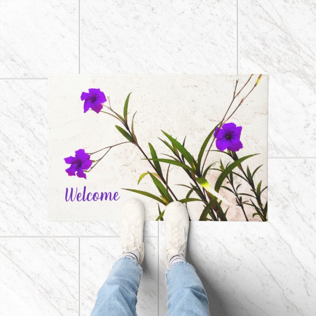 Purple Flowers in the Breeze Doormat (Indoor)
