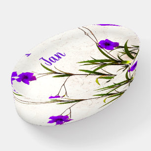 Purple Flowers in the Breeze Paperweight