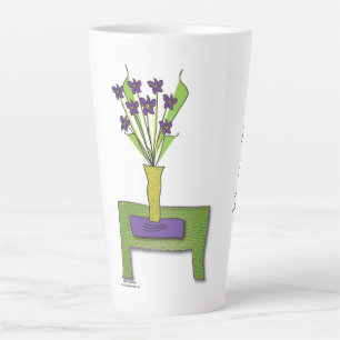 'Purple Flowers' - Keep Life Simple Latte Mug