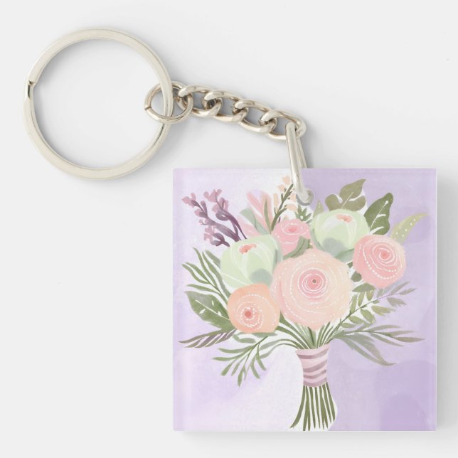 Purple Flowers Keychain (Front)