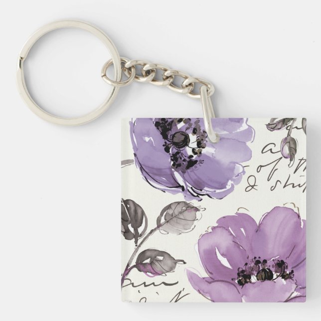 Purple Flowers Keychain (Front)