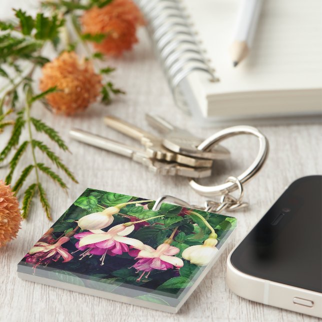 Purple flowers keychain (Front Right)