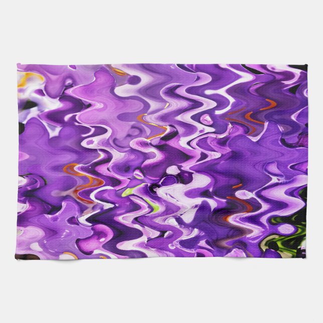 PURPLE  FLOWERS KITCHEN TOWEL (Horizontal)