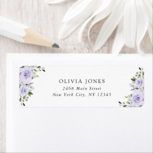 Purple Flowers, Lilac Flowers, Boho, Baby Shower Label