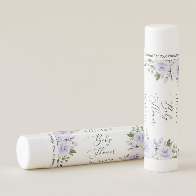 Purple Flowers, Lilac Flowers, Boho, Baby Shower Lip Balm (Front)