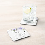 Purple Flowers, Lilac Flowers, Boho, Birthday Beverage Coaster