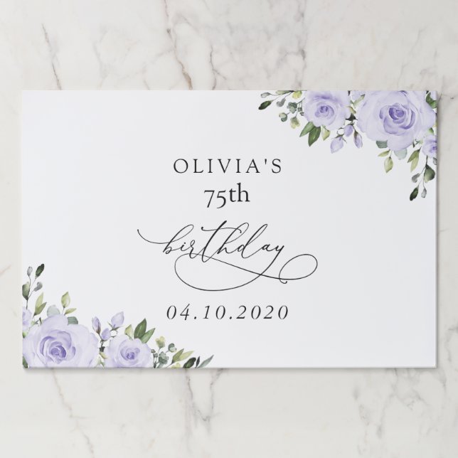 Purple Flowers, Lilac Flowers, Boho, Birthday Paper Pad (Front)