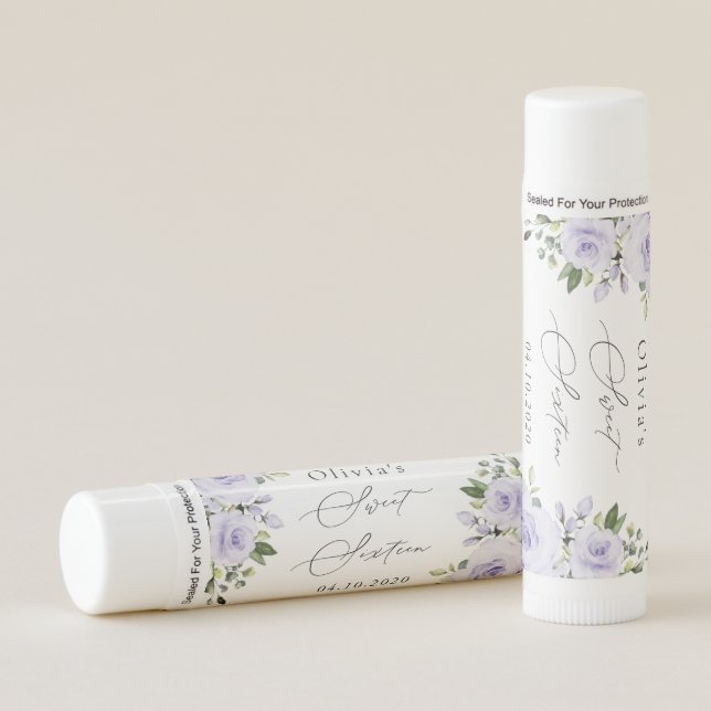 Purple Flowers, Lilac Flowers, Boho, Sweet 16 Lip Balm (Front)