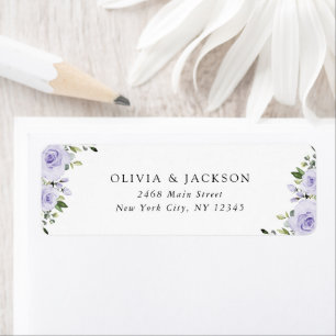 Purple Flowers, Lilac Flowers, Floral Wedding Label
