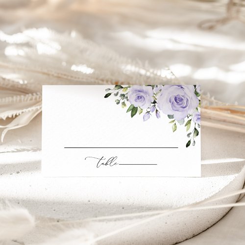 Purple Flowers Lilac Flowers Floral Wedding Place Card