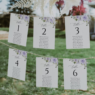 Purple Flowers, Lilac Flowers, Seating Chart Cards