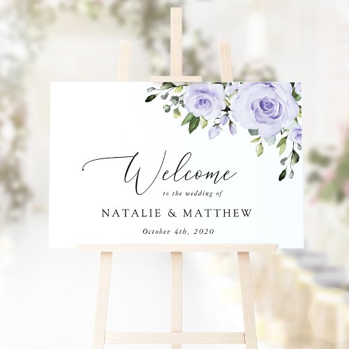 Purple Flowers Lilac Flowers Wedding Welcome Poster