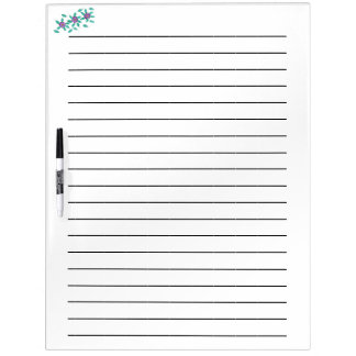 Purple Flowers Lined Dry Erase Board