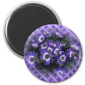 Purple Flowers Magnet by Lynnes_creations at Zazzle