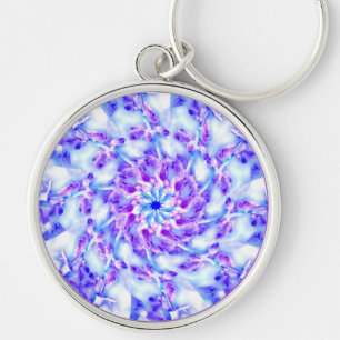 Purple Flowers Mandala Keychain