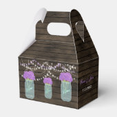 Purple Flowers Mason Jars Barn Wood Wedding Favor Boxes (Back Side)