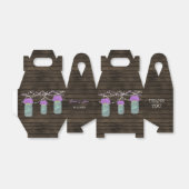 Purple Flowers Mason Jars Barn Wood Wedding Favor Boxes (Unfolded)