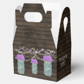 Purple Flowers Mason Jars Barn Wood Wedding Favor Boxes (Opened)