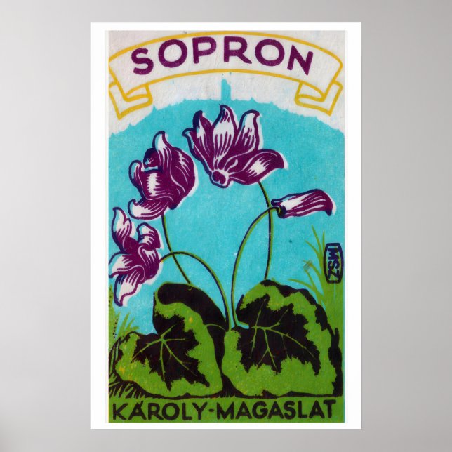 Purple Flowers - Matchbox Print - Aesthetic Wall (Front)