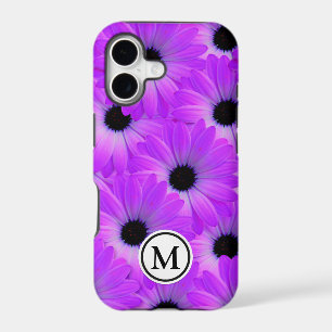 Purple Flowers Monogram iPhone 17 Case