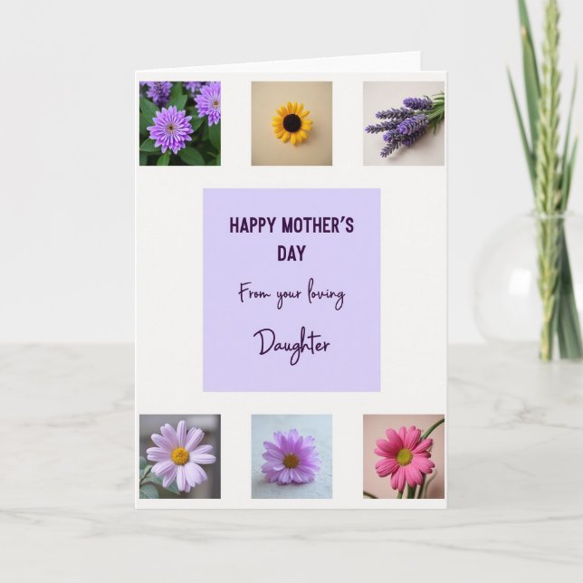 Purple Flowers Mothers Day Card (Front)