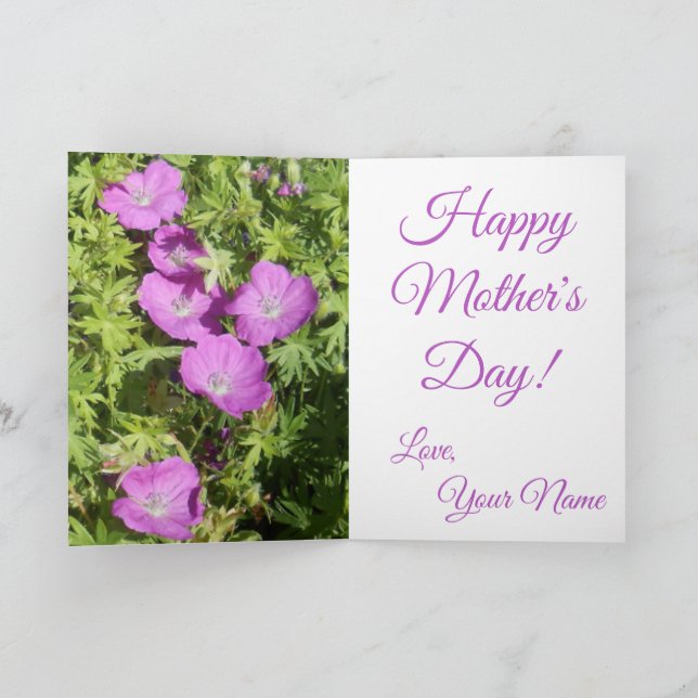 Purple Flowers Mother's Day Card (Inside)