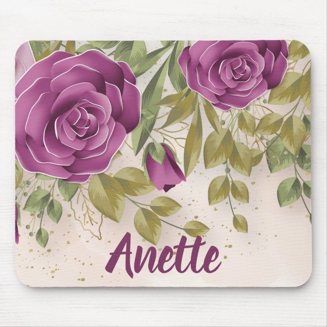 Purple Flowers Mouse Pad (Front)