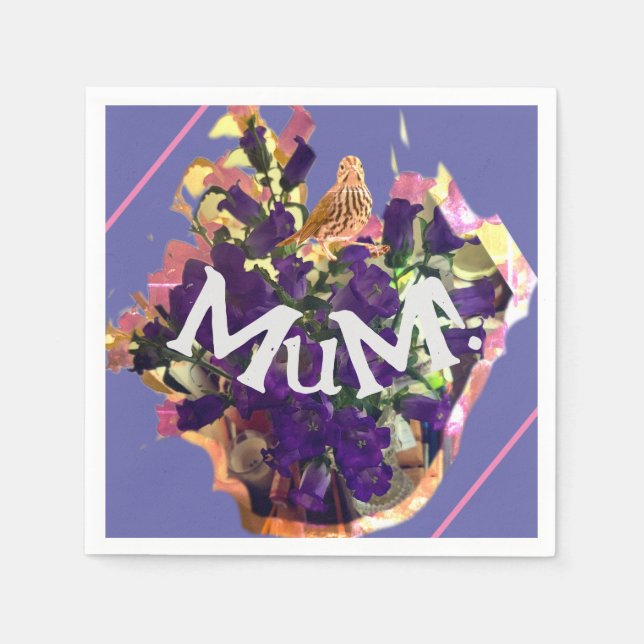 Purple Flowers Napkins (Front)