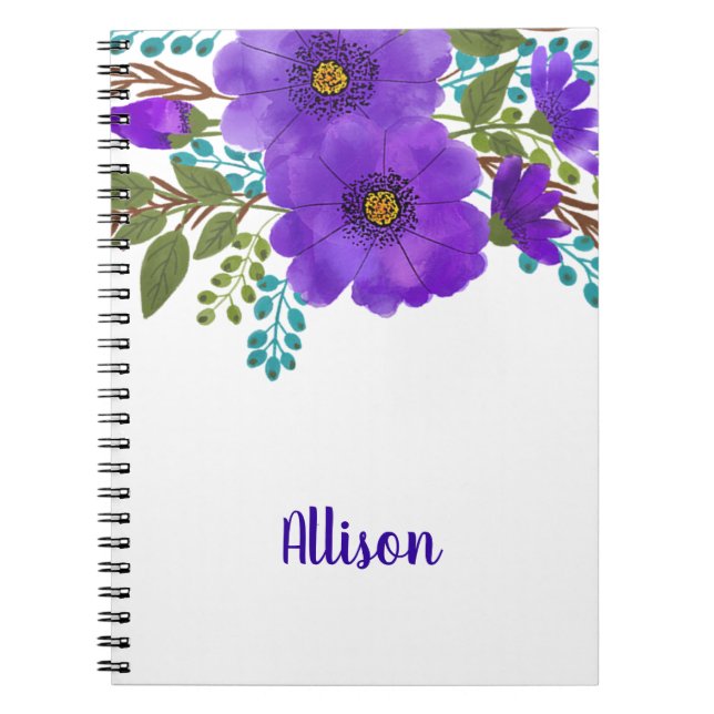 Purple Flowers Notebook (Front)