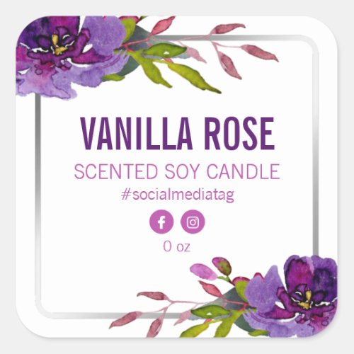 Purple Flowers On White Product Labels