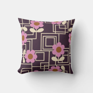 purple flowers orla kiely throw pillow