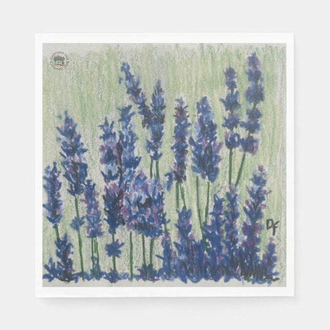 Purple Flowers Paper Napkin (Front)