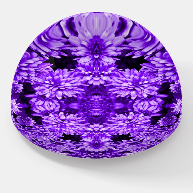 Purple Flowers Paperweight (Angled)