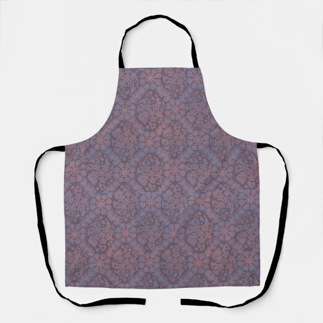 Purple Flowers Pattern Apron (Front)