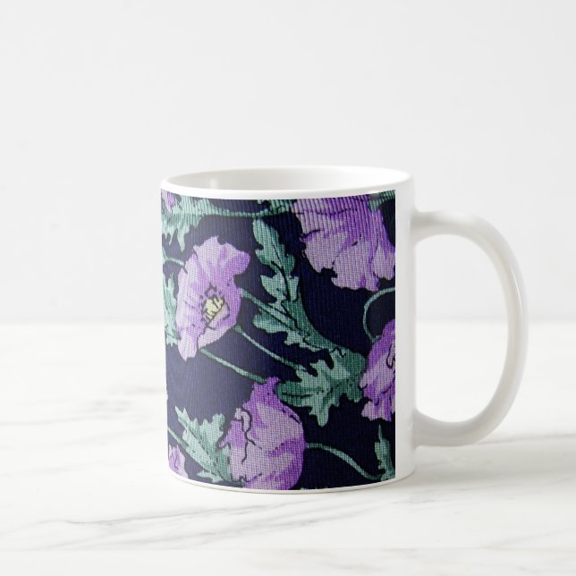 Purple Flowers Pattern Coffee Mug (Right)