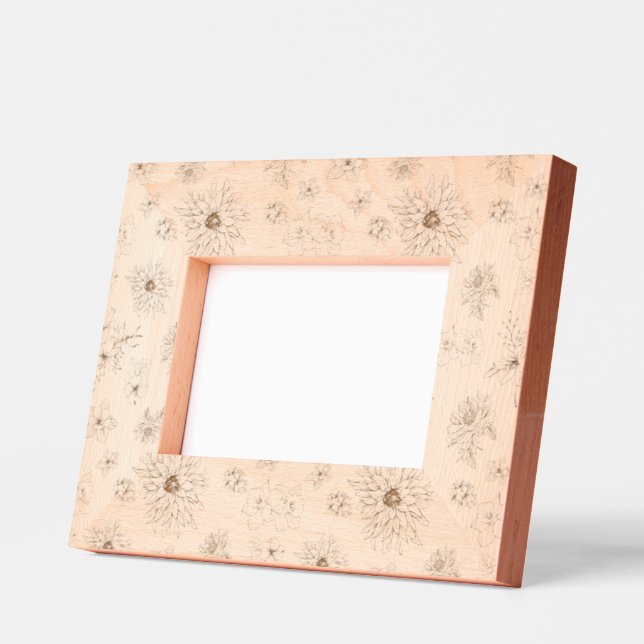 Purple flowers pattern engraved frames (Left)