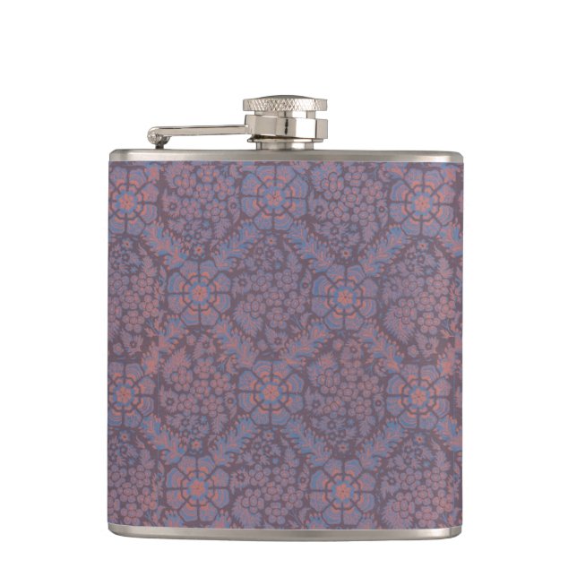 Purple Flowers Pattern Flask (Front)