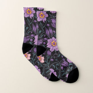 Purple flowers pattern Full printed Socks