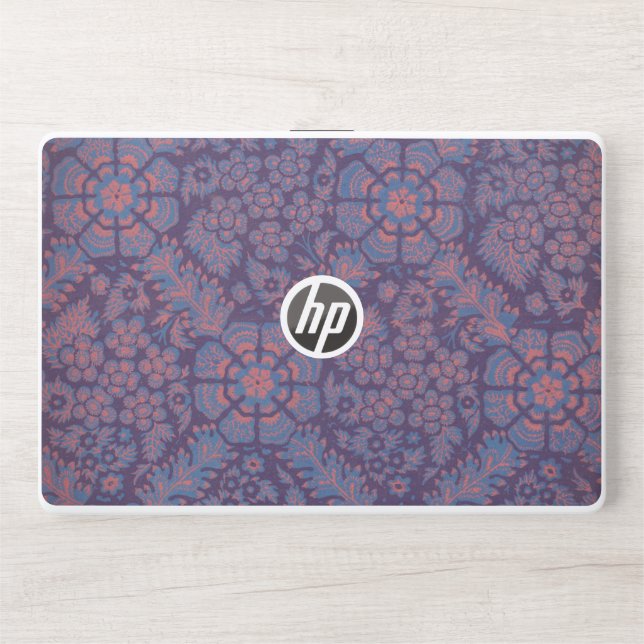 Purple Flowers Pattern HP Laptop Skin (Front)