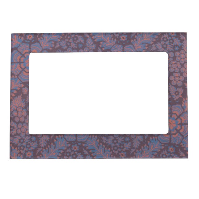 Purple Flowers Pattern Magnetic Frame (Front)