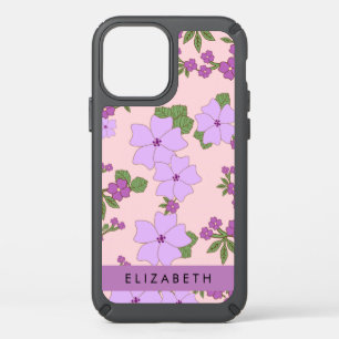Purple Flowers, Pattern Of Flowers, Your Name Speck iPhone 12 Case
