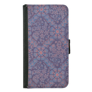 Purple Flowers Pattern Samsung Galaxy S5 Wallet Case