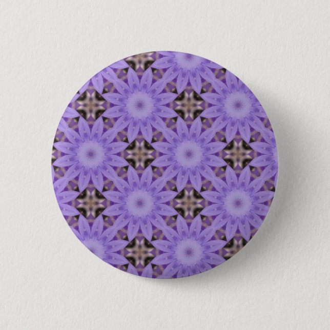 Purple Flowers Pinback Button (Front)
