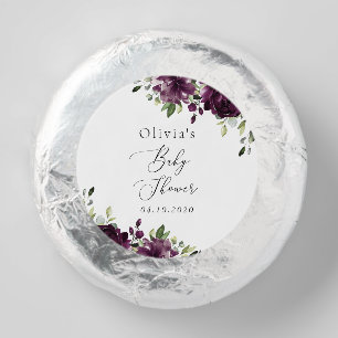 Purple Flowers, Plum Flowers, Boho, Baby Shower Dipped Oreo Cookie Favors