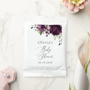 Purple Flowers, Plum Flowers, Boho, Baby Shower Hot Chocolate Drink Mix