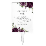 Purple Flowers, Plum Flowers, Boho, Birthday Cake Topper