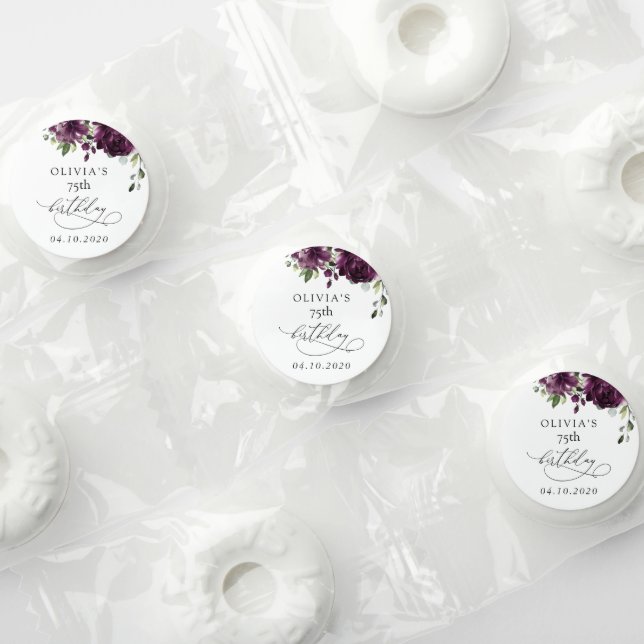 Purple Flowers, Plum Flowers, Boho, Birthday Life Saver® Mints (Assorted)